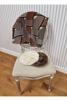 Sjaal met grafische lijnen - bruin