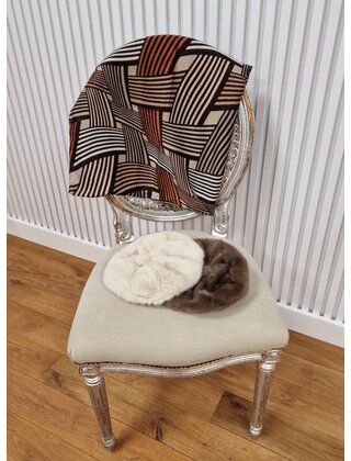 Sjaal met grafische lijnen - bruin