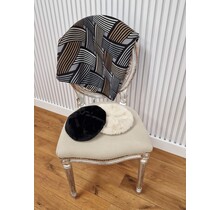 Sjaal met grafische lijnen - zwart