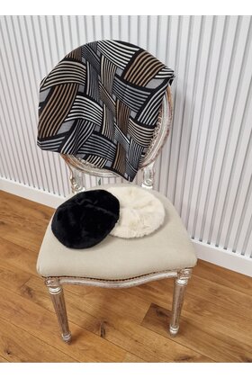 Sjaal met grafische lijnen - zwart