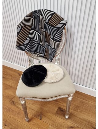 Sjaal met grafische lijnen - zwart