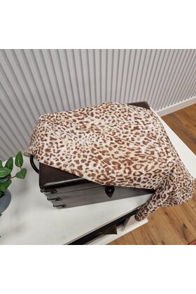 Sjaal met panterprint - bruin