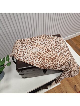 Sjaal met panterprint - bruin