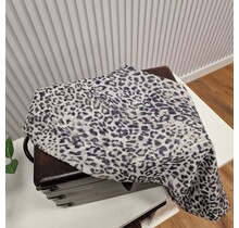 Sjaal met panterprint - zwart