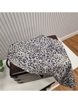 Sjaal met panterprint - zwart