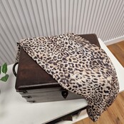 Sjaal met panterprint - zwart/beige