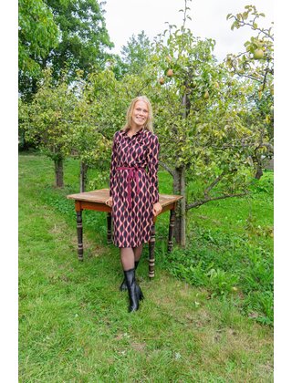 Jurk Benthe - zwart/aubergine