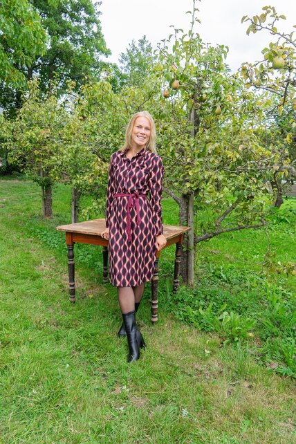 Jurk Benthe - zwart/aubergine