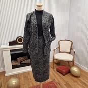 Blazervest Pascale - panter zwart/grijs