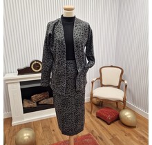 Blazervest Pascale - panter zwart/grijs