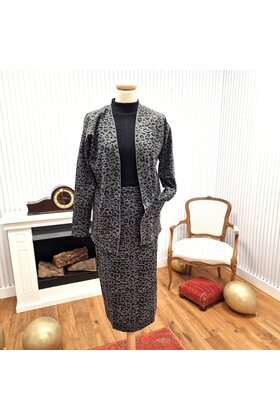 Rok Vivianne - panter zwart/grijs