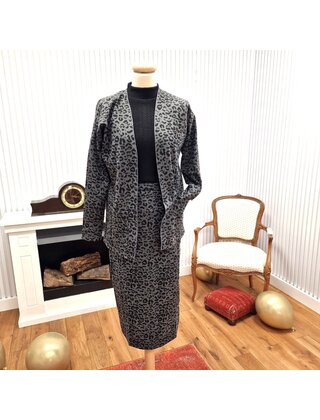 Rok Vivianne - panter zwart/grijs