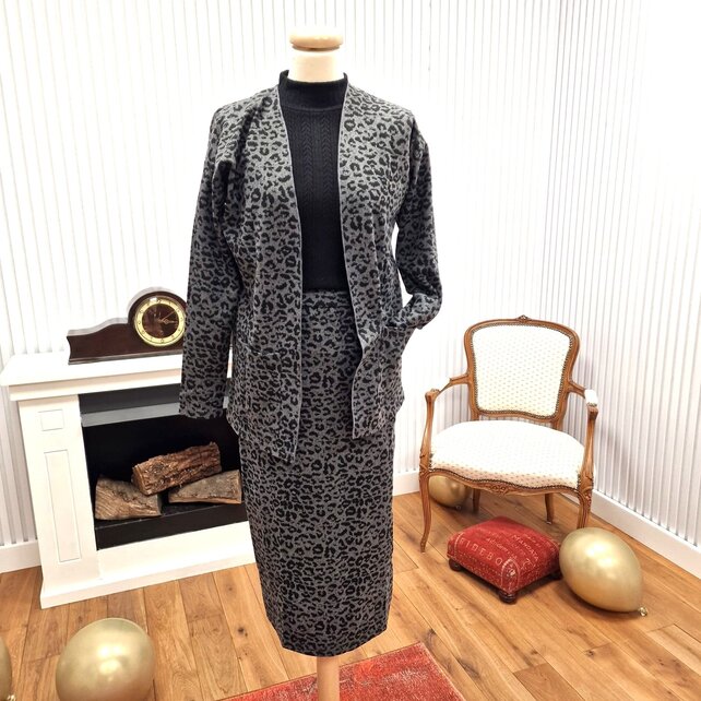 Rok Vivianne - panter zwart/grijs