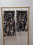 Rok plissé kort model - zwart/beige