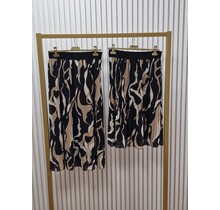 Rok plissé kort model - zwart/beige