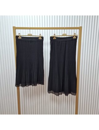 Rok plissé kort model - zwart