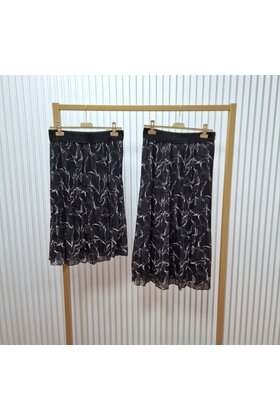 Rok plissé kort model - dessin zwart/wit