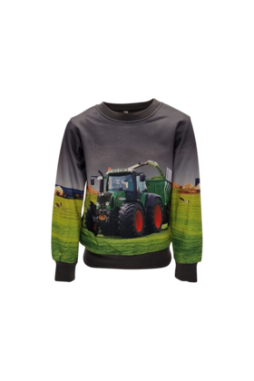 Jongens sweater met Fendt tractor - grijs *