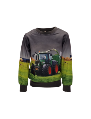 Jongens sweater met Fendt tractor - grijs *