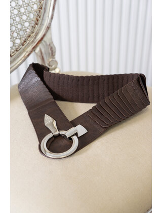 Riem met haaksluiting - bruin