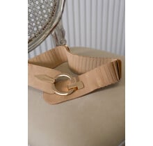 Riem met haaksluiting - beige