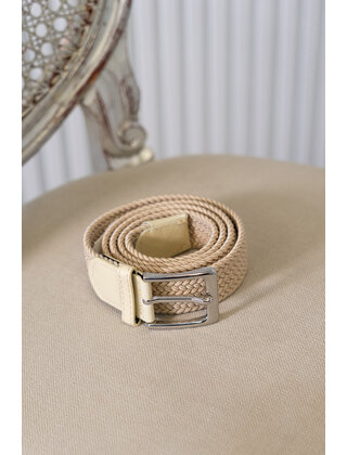 Riem gevlochten smal - beige