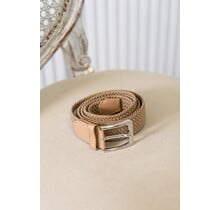 Riem gevlochten smal - taupe