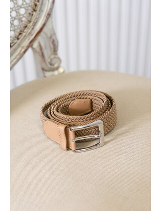 Riem gevlochten smal - taupe