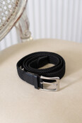 Riem gevlochten smal - zwart