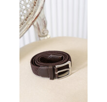 Riem gevlochten smal - bruin