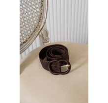 Riem gevlochten breed - bruin