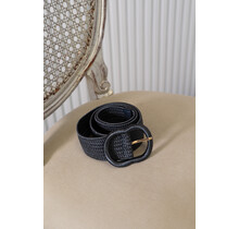 Riem gevlochten breed - donkerblauw