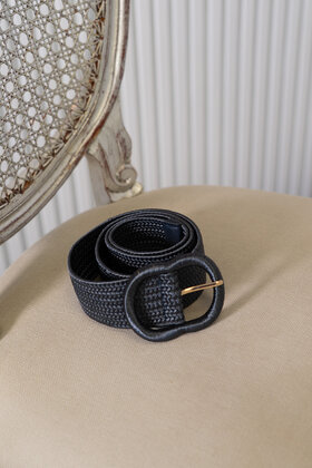 Riem gevlochten breed - donkerblauw