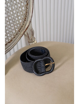 Riem gevlochten breed - donkerblauw