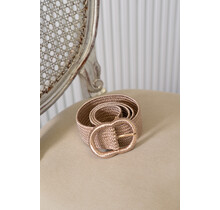 Riem gevlochten breed - champagne