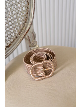 Riem gevlochten breed - champagne