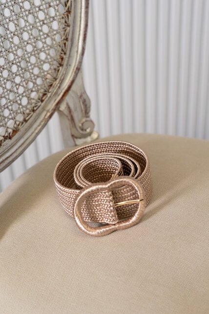 Riem gevlochten breed - champagne