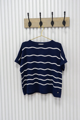 Truitje Marga - donkerblauw/offwhite