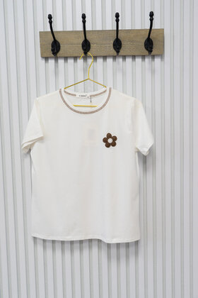 Shirt  Anouk - wit/bruin