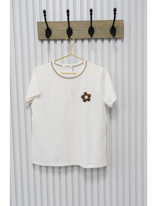 Shirt  Anouk - wit/bruin