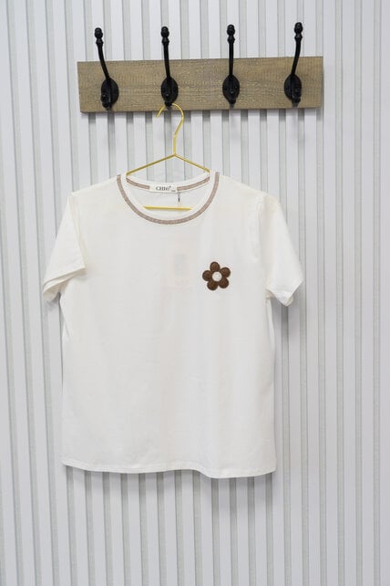 Shirt  Anouk - wit/bruin