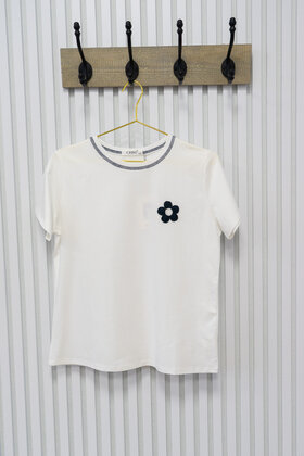 Shirt  Anouk - wit/donkerblauw