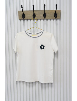 Shirt  Anouk - wit/donkerblauw