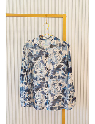 Blouse Lucy - blauw/wit