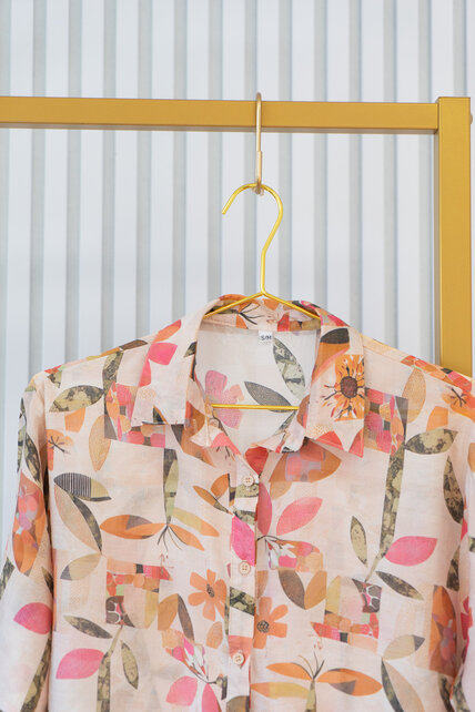 Blouse Lucy - beige/roze