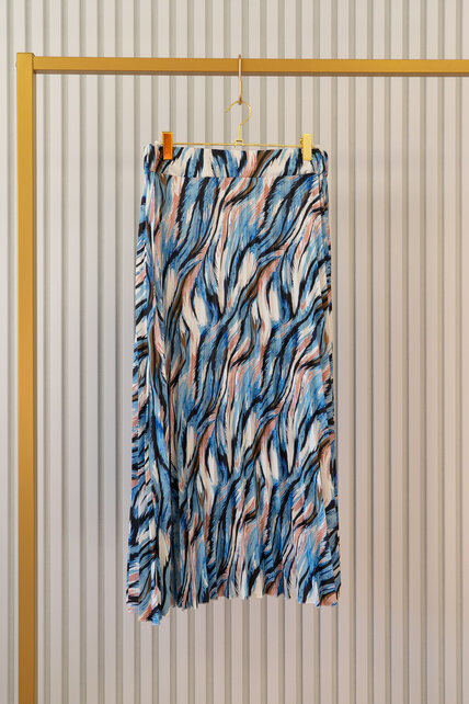 Rok Amber - dessin blauw/wit