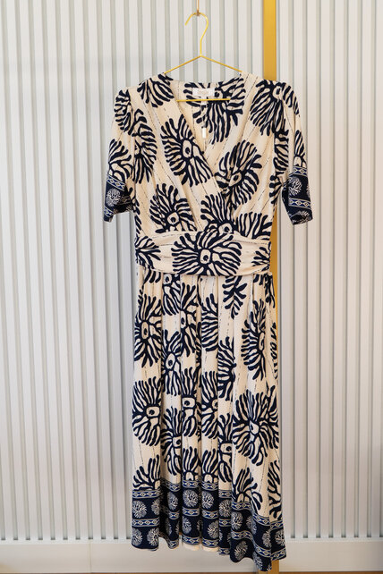 Jurk Jenny - beige/blauw