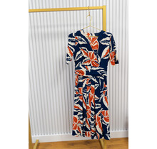 Jurk Jenny - blauw/oranje