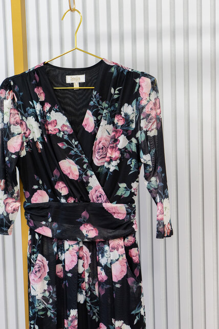 Jurk Astrid - zwart/oudroze