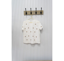 Shirt  Sophie - wit/bruin